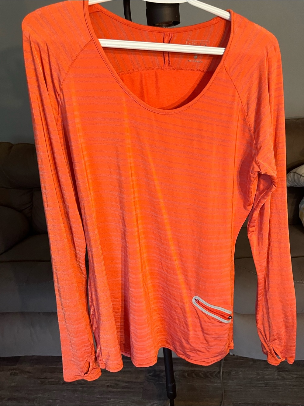 Athleta Women’s Lightweight Long-Sleeve Scoop Neck Top - Bright Coral